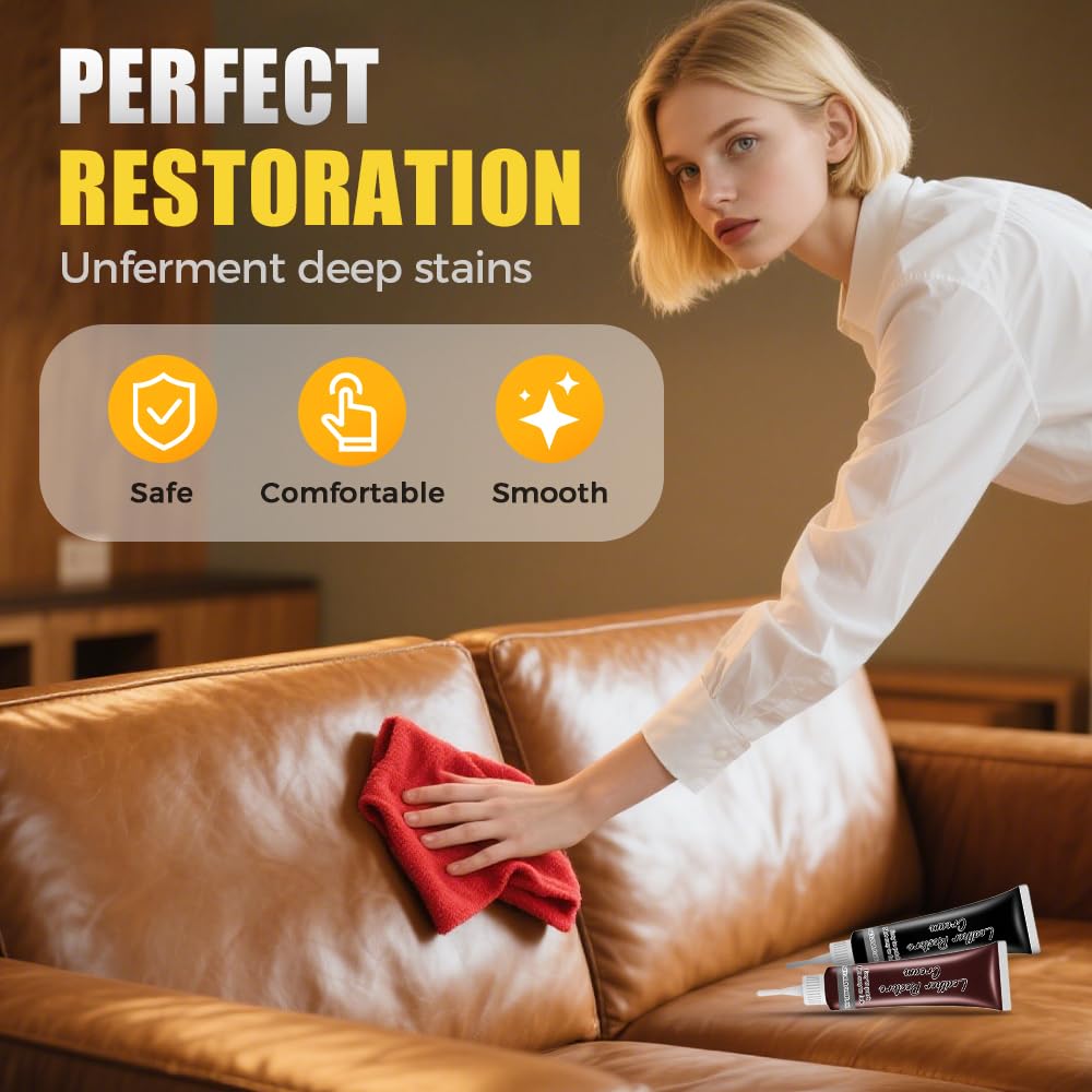 SROCOPT Advanced Leather Repair Gel, 2025 New Upgraded Leather Repair Kit Car Interior, Leather Repair Kit for Furniture, Car Seat, Counch and Jackets Leather Repair Patch (1pc)