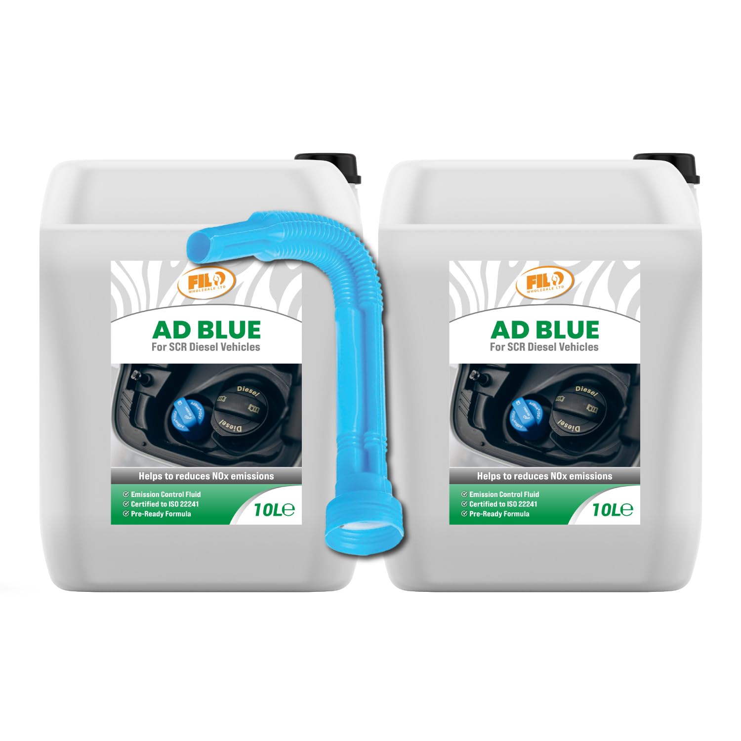 Filo AdBlue 20 litres (2x 10L) with Spout – Diesel Exhaust Fluid (DEF) for SCR-Equipped Vehicles | Ad Blue Car Diesel 20ltr Fluid for ISO 22241 Compliant, Crystal Clean Emissions Diesel Treatment