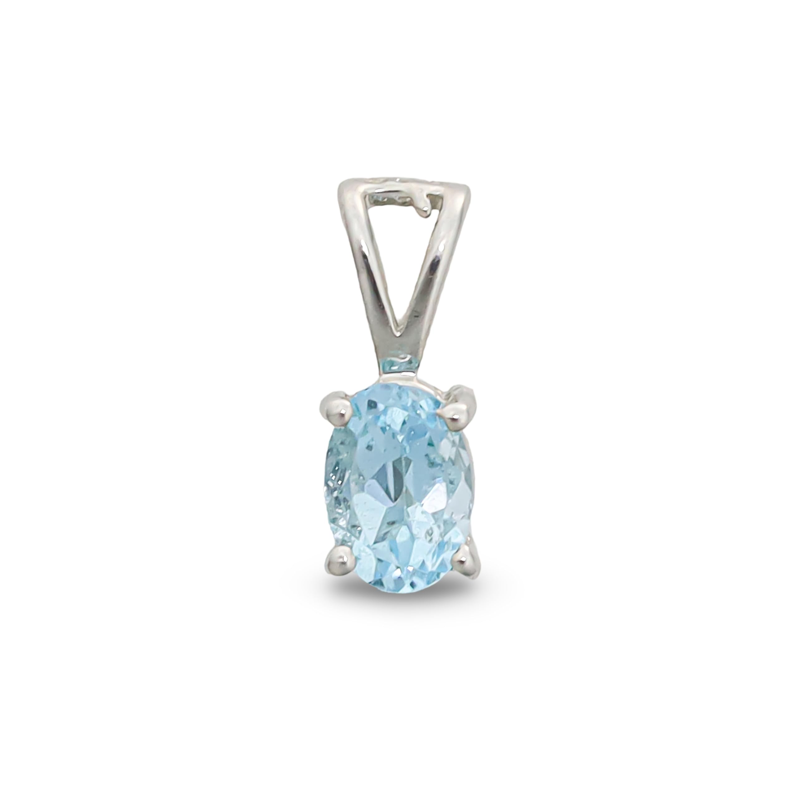 Pendentif en argent sterling 925 avec topaze bleue et breloque bohème ovale de 5 x 7 mm pour femme, bijoux SP-614