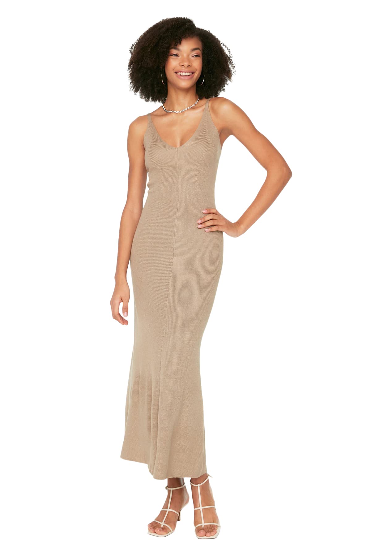 TrendyolWomens Low Back Knitwear Dress TWOSS20EL1574