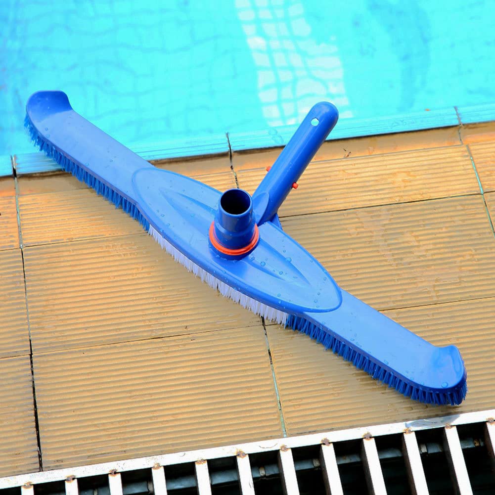 Cabezal de cepillo de piscina, herramienta de limpieza de piscina, cabezal de succión de plástico para limpiar suelos de natación, paredes, azulejos, escalones de 20 pulgadas y 1