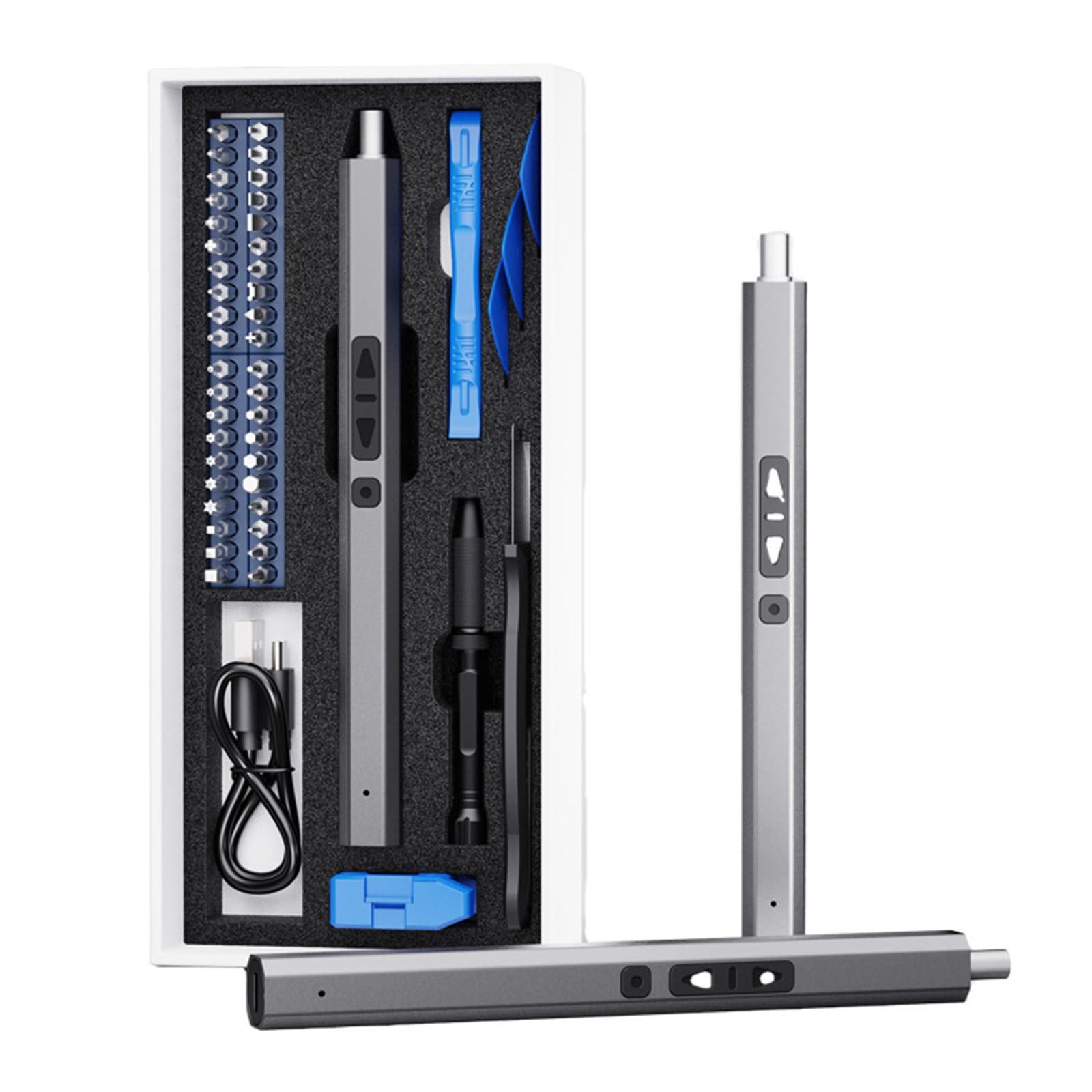 Multi Purpose Cordless Screwdriver USB Charged with LED for Household Repairs Multi Bit Electric Screwdriver with LED Light