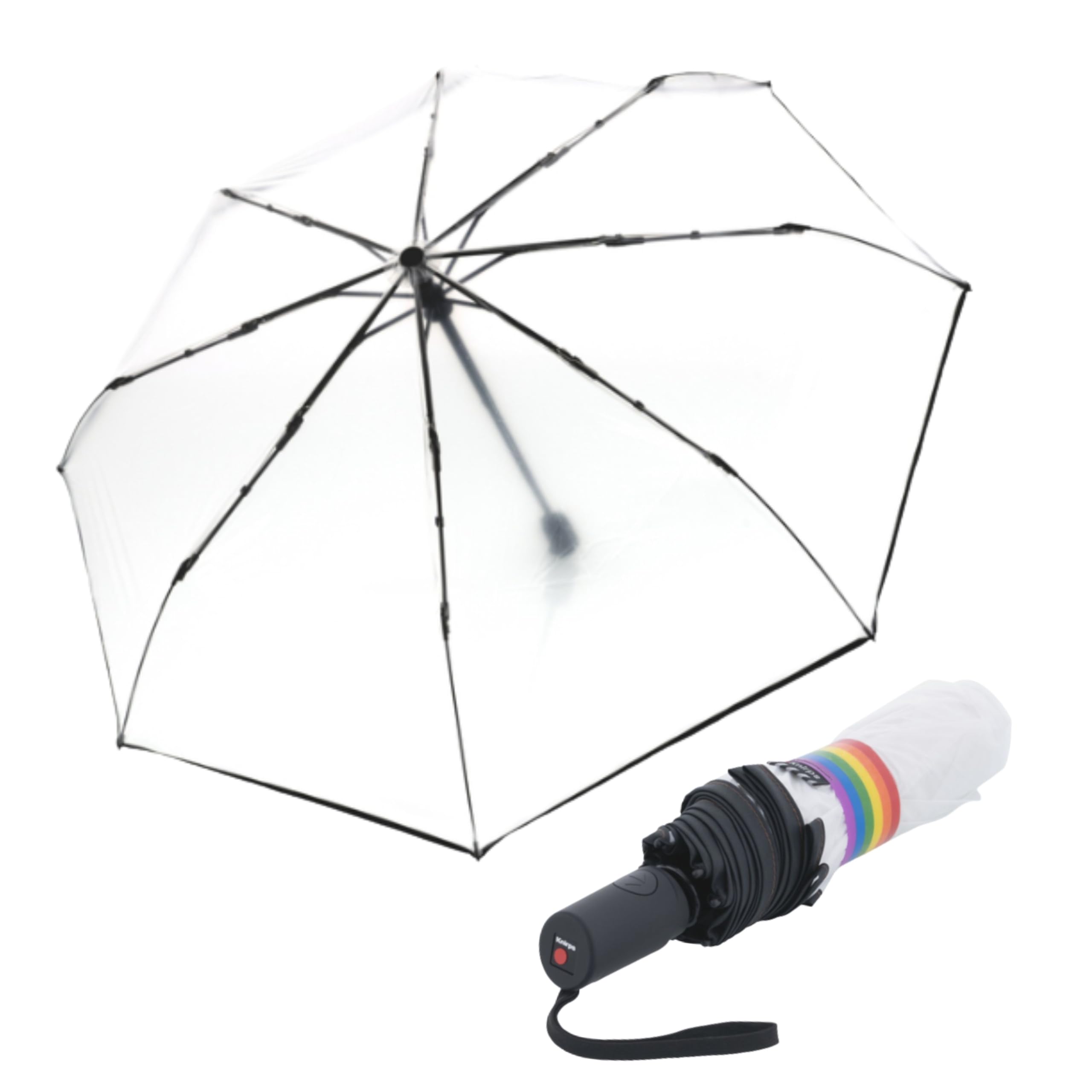 Knirps U.200 Ultralight Duomatic Umbrella (UV Protection) - Peach & Ir