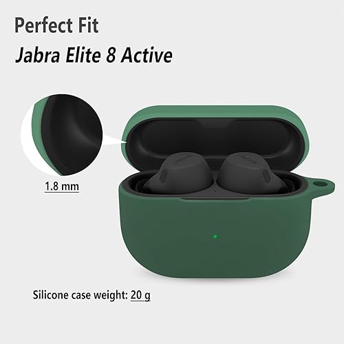 Vista 7 de Geiomoo Funda de silicona para Jabra Elite 8 Active, Jabra Elite 8 Active Gen 2, Jabra Elite 10, Jabra Elite 10 Gen 2, funda protectora con Negro