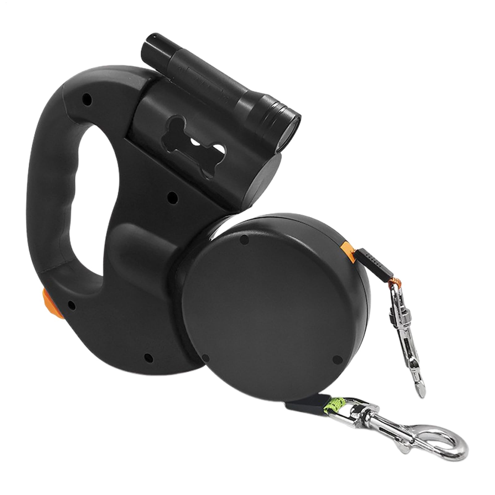 Double laisse pour deux chiens avec lumière LED pour jogging et promenade de petite taille