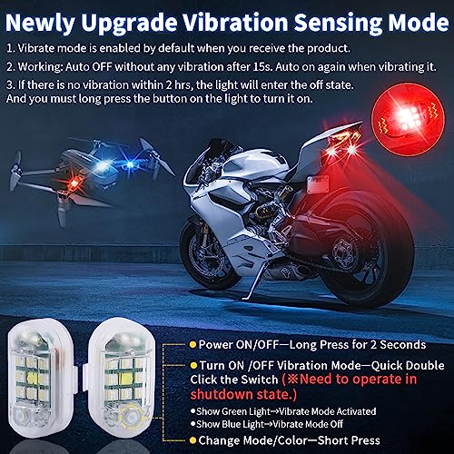 Pifoog PIFOOG88 6Pcs Wireless Led Strobe Lights With Remote Anti-Collision Light Usb Charging High Brightness Led Motorcycle Lights For Cars Drone Aircraft Trucks Bike Scooter Night Wraning Flashing Lights thumb #3