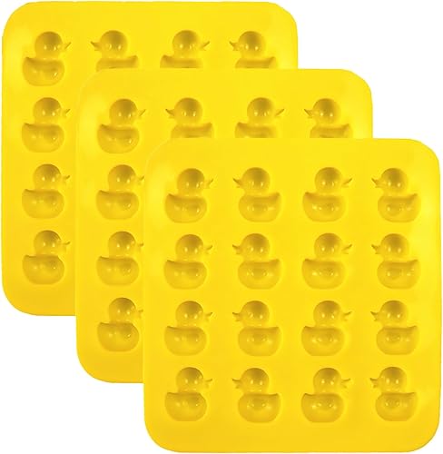 Zarbulon 3 moldes de silicona de pato de goma, molde de silicona para caramelos de chocolate, gomitas, cera de gelatina, crayón derretido, molde