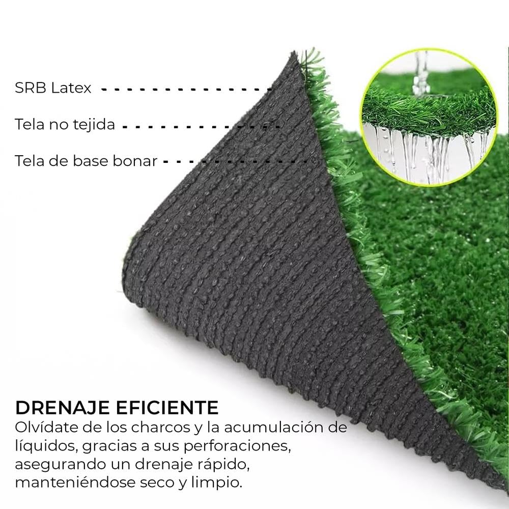 YOEVU - Césped Artificial Realista de 18mm | Resistente a Clima y UV | Fácil de Instalar y Sin Mantenimiento | Ideal para Jardines y Terrazas Exterior e Interior | Verde | 1x2 Metros