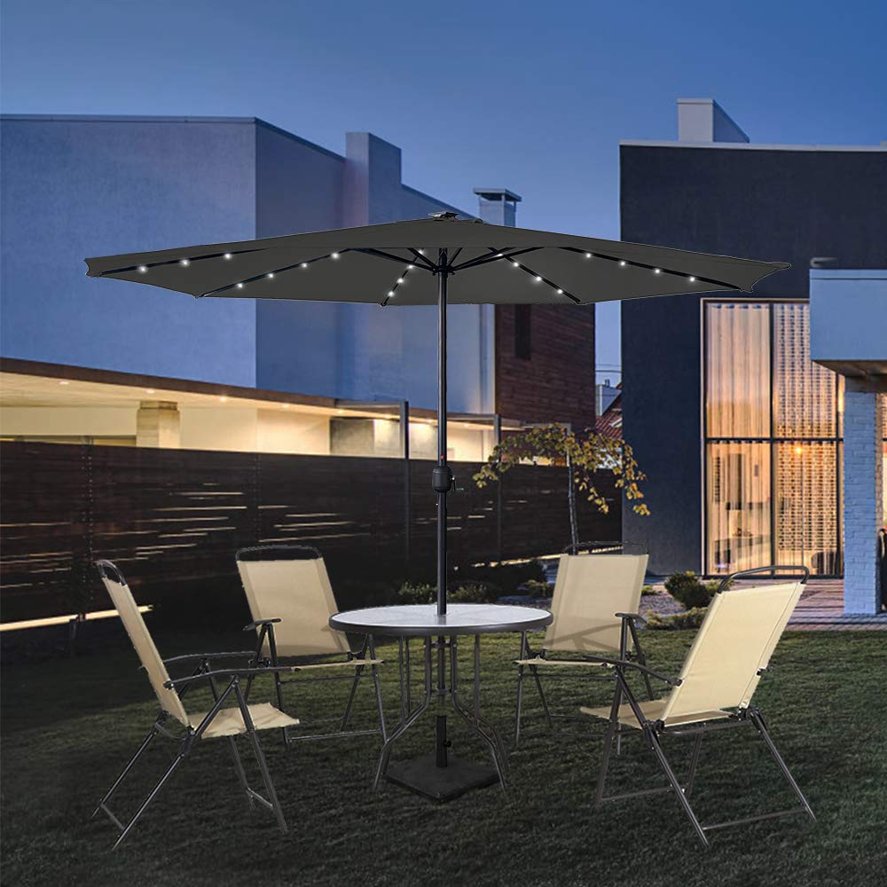 UISEBRT Parasol en aluminium inclinable avec manivelle Protection UV 40+