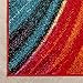 Well Woven Aurora Multi Red Yellow Orange Swirl Lines Modern Geometric Abstract Brush Stroke Area Rug(5'3inx7'3in)Easy Clean Stain Resistant Shed Free Contemporary Painting ArtStripe Thick Soft Plush