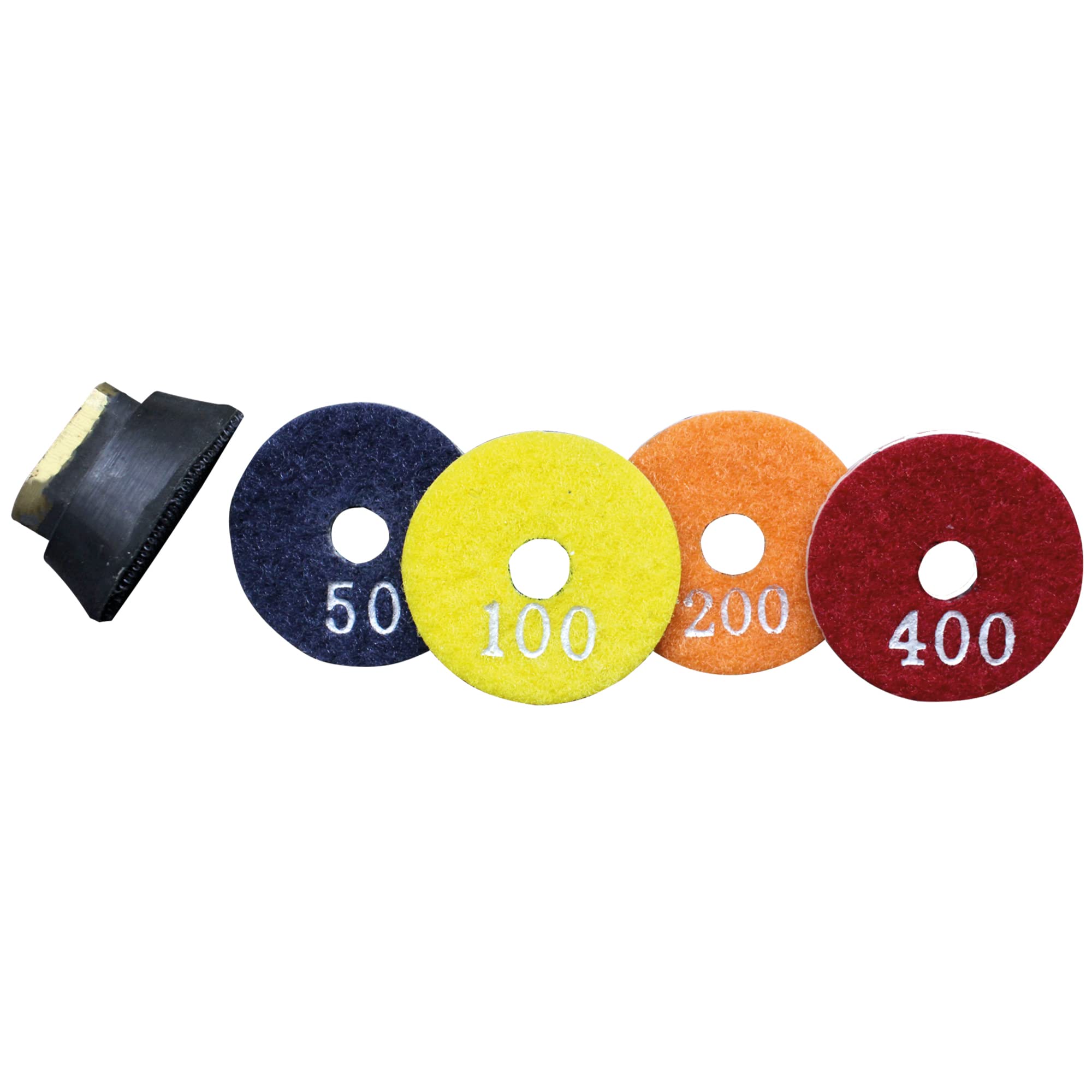 Karl Dahm 50489 Lot de disques abrasifs Ø 50 mm avec plateau Velcro I Idéal pour le ponçage humide et sec des carreaux, grès cérame, pierre naturelle, granit, marbre, béton, etc. Mini abrasif
