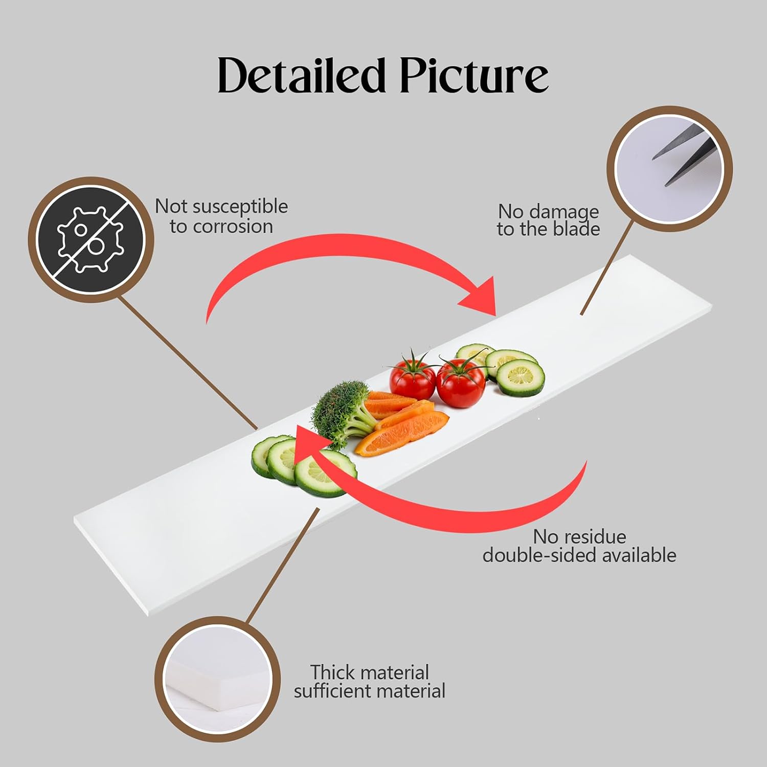 Commercial Cutting Board M10305M0002, Plastic Poly Kitchen Board Dishwasher Safe, Compatible Replacement for M10305M0002, Heavy Duty Food Prep Surface for Restaurant Use (48 x 10 x 0.5 inch)