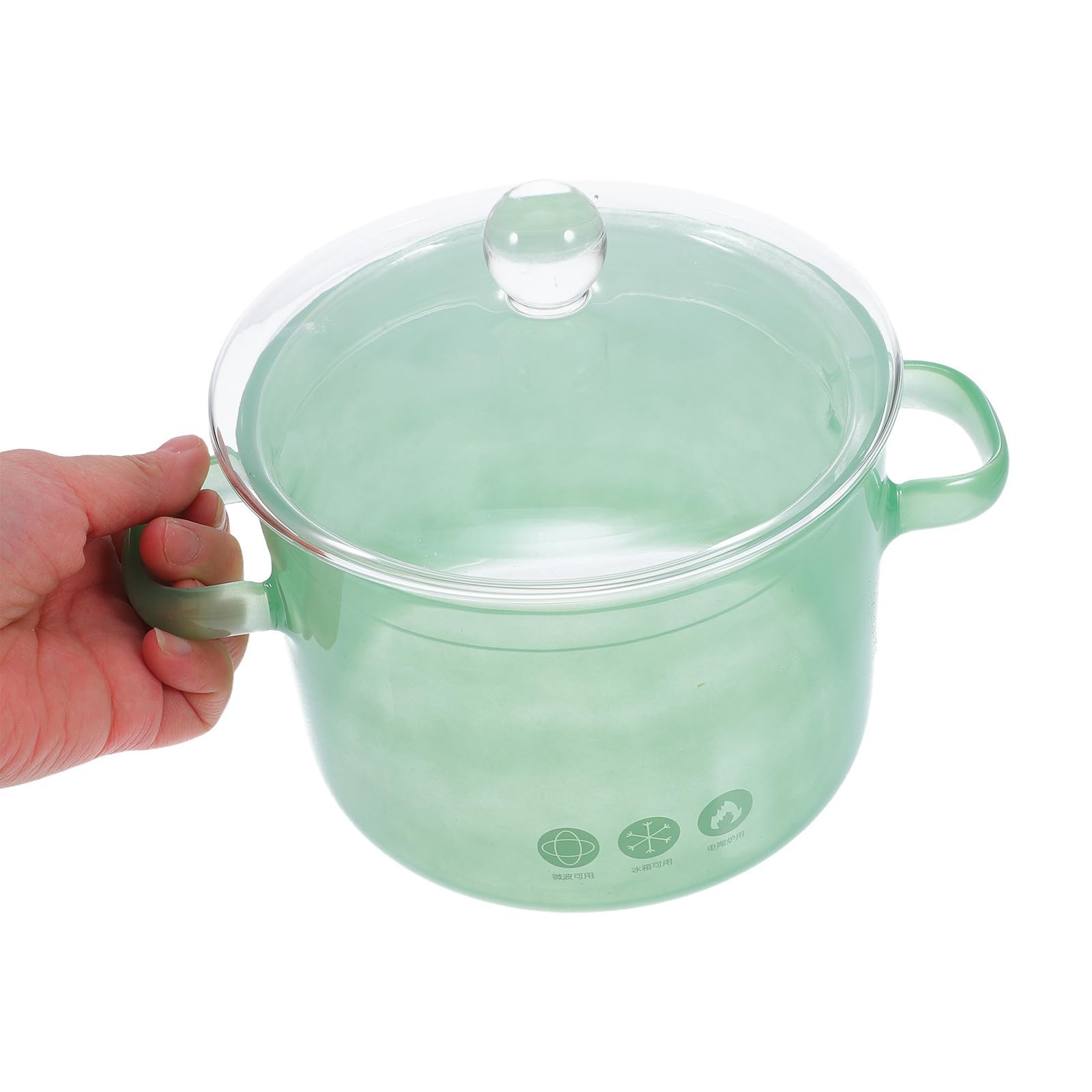 Olla de Vidrio para Pasta de 1500ml con Doble Asa Verde