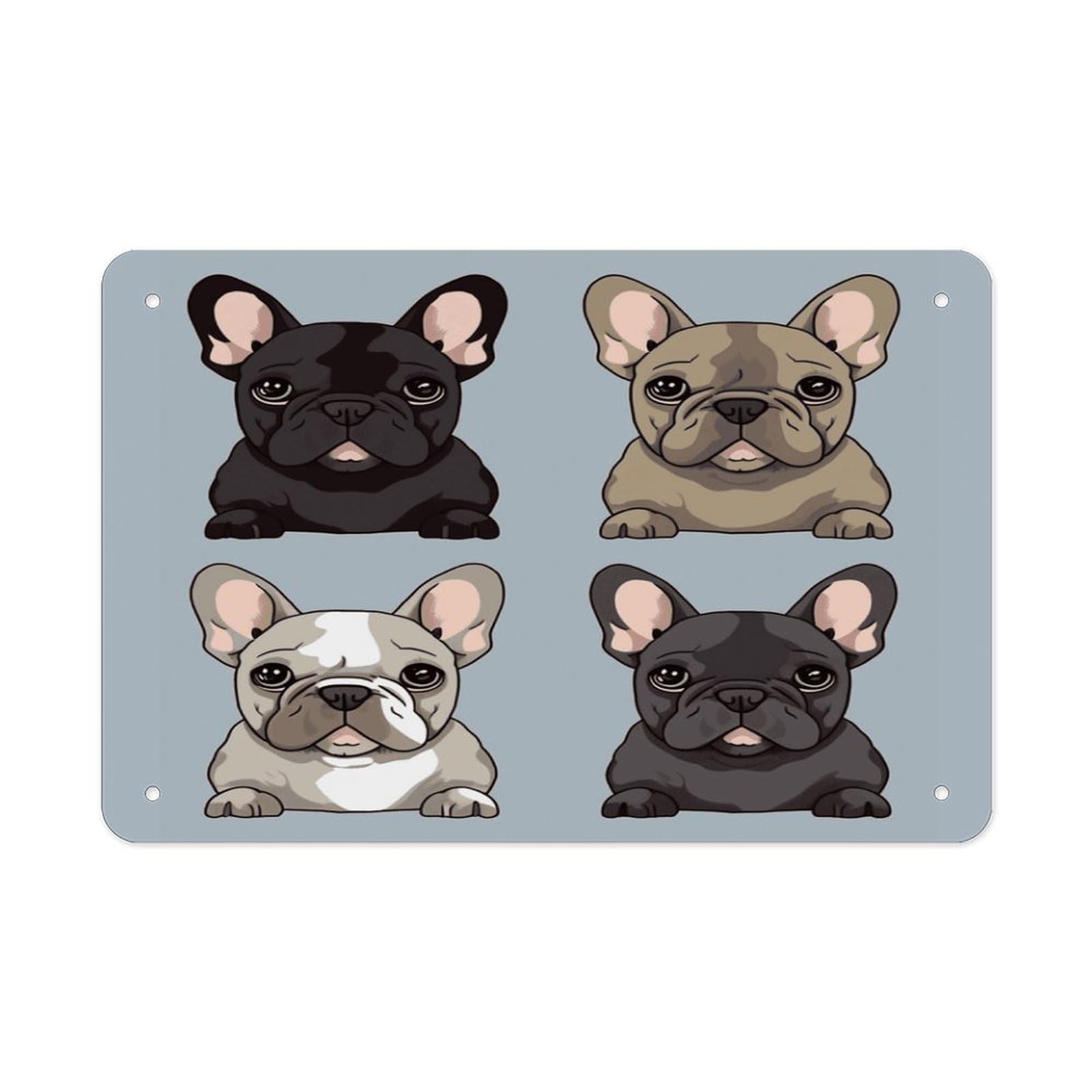 Fekiloot Style French Bulldog Metal Signs Wall Art Tin Sign