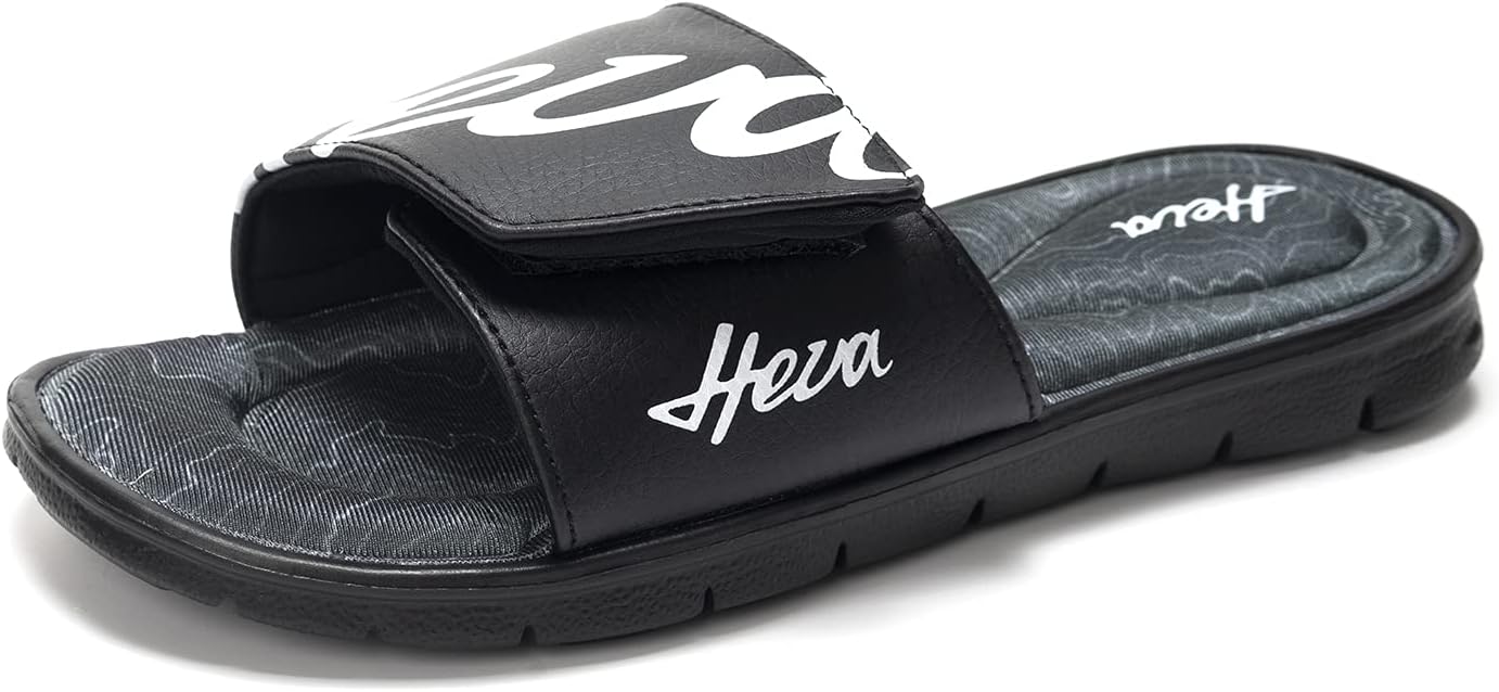 FUNKYMONKEY Memory Foam Sandals for Men, Outdoor Adjustable Comfort Graphic Strap Slide Sandals - Image 2