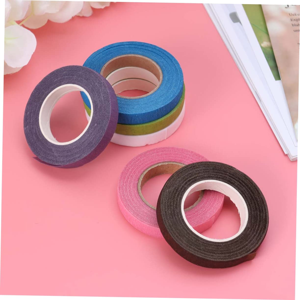 6rolls Floral Tape Flower Wrapping Tape Floral Stem Wrap for DIY Craft Decor