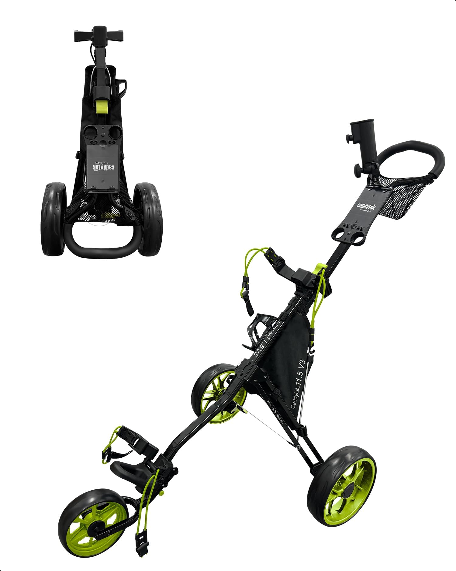 Caddytek CaddyLite 11.5 V3 3 Wheel Golf Push Cart - SuperLite Deluxe, Lightweight, Easy To Fold Caddy Cart Pushcart
