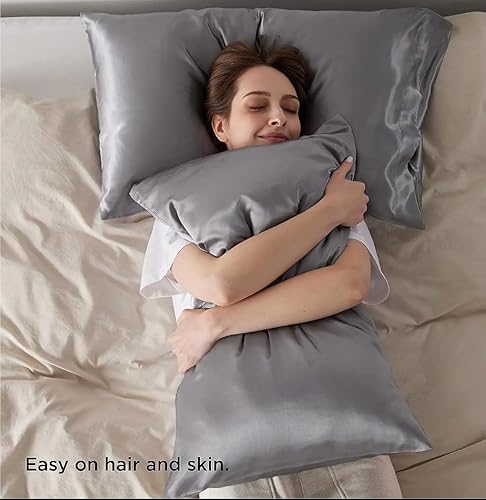 Miniatura 8 de SkinBiome Juego de 2 fundas de almohada de satén  Fundas de almohada de seda para cabello y piel  Fundas de almohada refrescantes con cierre de