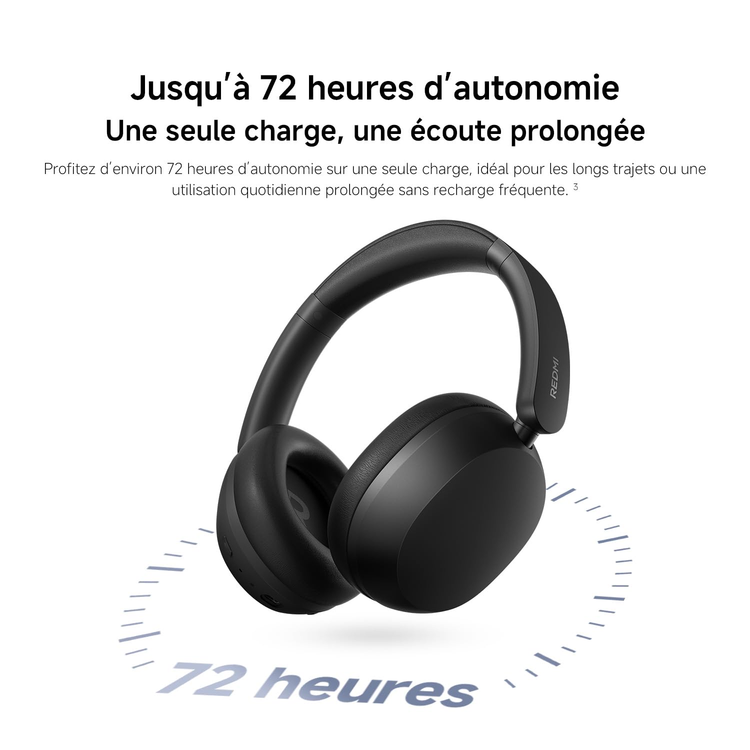 XIAOMI Redmi Headphones Neo, Casque Bluetooth Circum-auriculaire, ANC adaptative 42 DB, Bluetooth 5.4, autonomie 72 h, Audio Filaire Hi-Res, Basses puissantes, appels IA à 3 micros, Fast Pair, Noir