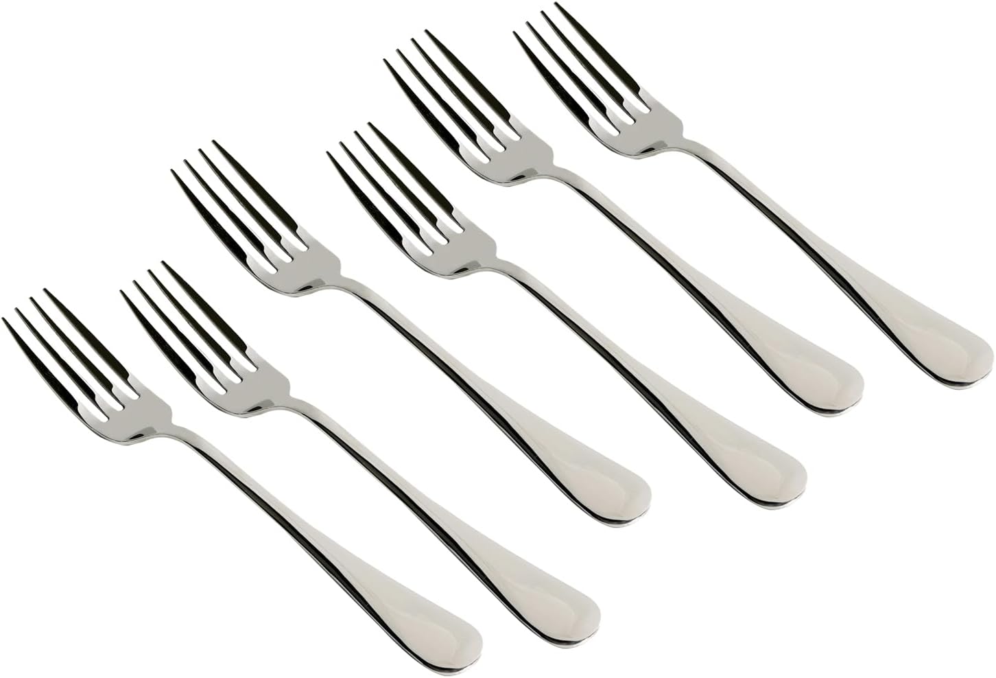 - 6pcs High-Gloss Stainless Steel Dinner Fork Set - Durable, Corrosion-Resistant, Non-Toxic, Heat and Stain Resistant I Length 20.5cm, Thickness 2mm