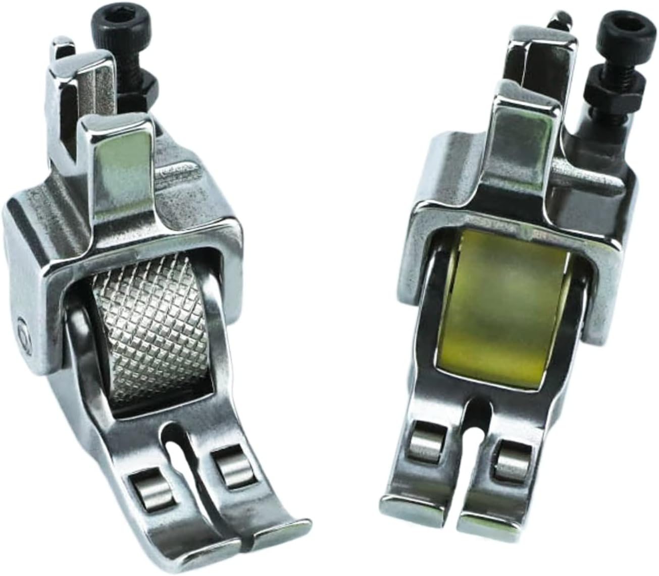 Blooy - 2 PCS Roller Presser Foot For Single Needle Lockstitch Sewing Machine Accessories Pressure Feet With Wheel Spare Parts JUKI BROTHER
