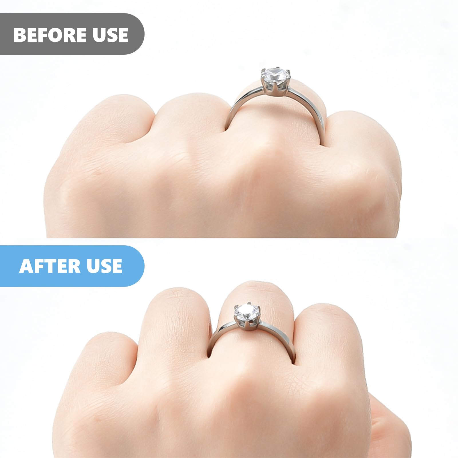 8 Pièces Ajusteur de Taille de Bague Invisible, Réducteur pour Anneaux Trop Grands, Plastique Transparent Souple, Tendeur pour Homme et Femme, Empêche la Perte des Bijoux Précieux