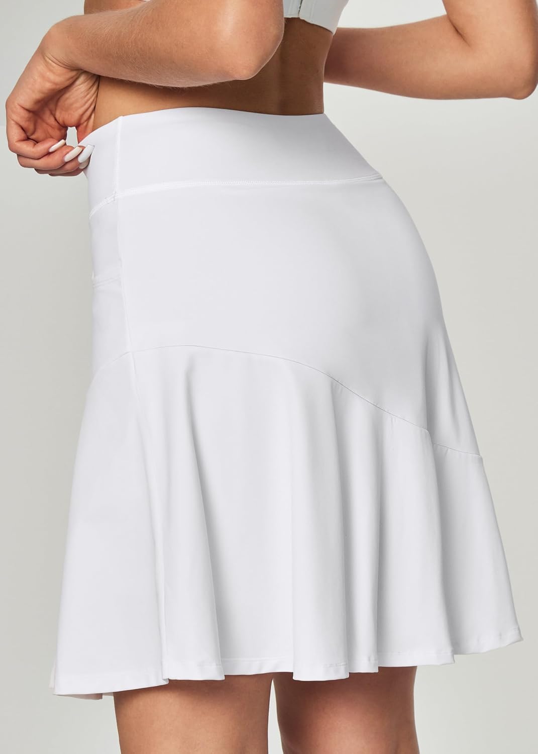 IUGA 20" Knee Length Skort Golf Skirts for Women High Waisted Tennis Skirt Ruffle Skorts for Women with Pockets - Image 2