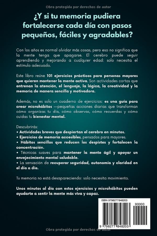 Miniatura 2 de 101 Ejercicios Para Mejorar la Memoria de las Personas Mayores Guía de Estimulación Cognitiva con Actividades Mentales y Hábitos Diarios Para