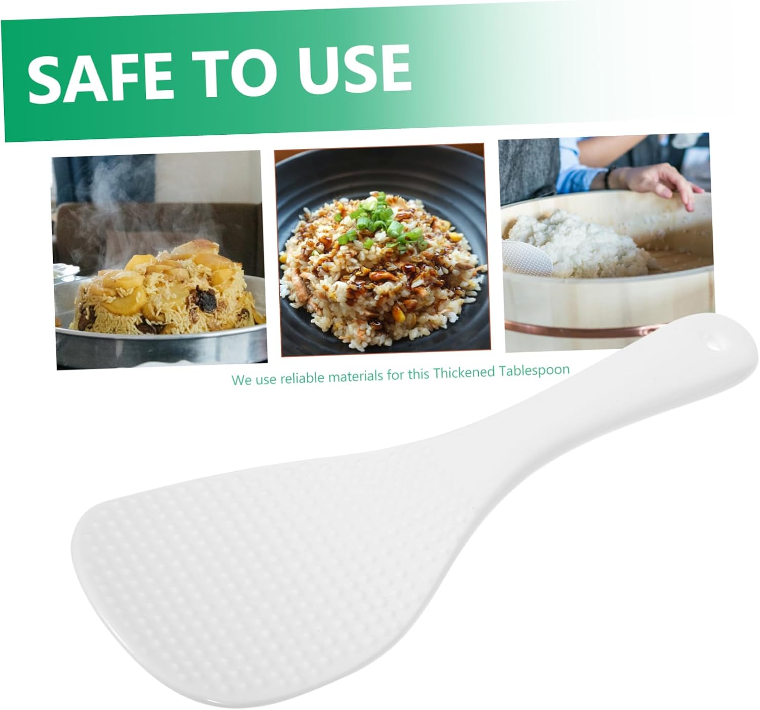 STOBAZA 8pcs Ceramic Rice Paddle Spoon Non-stick Smooth Cooking Utensils for Serving and Scooping Rice Easy to Clean Store for Home Use