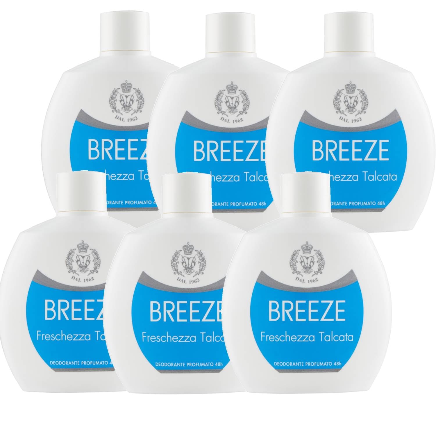 Deodorante Squeeze Freschezza Talcata No Gas Pelli Sensibili 100ml (6 Unità)