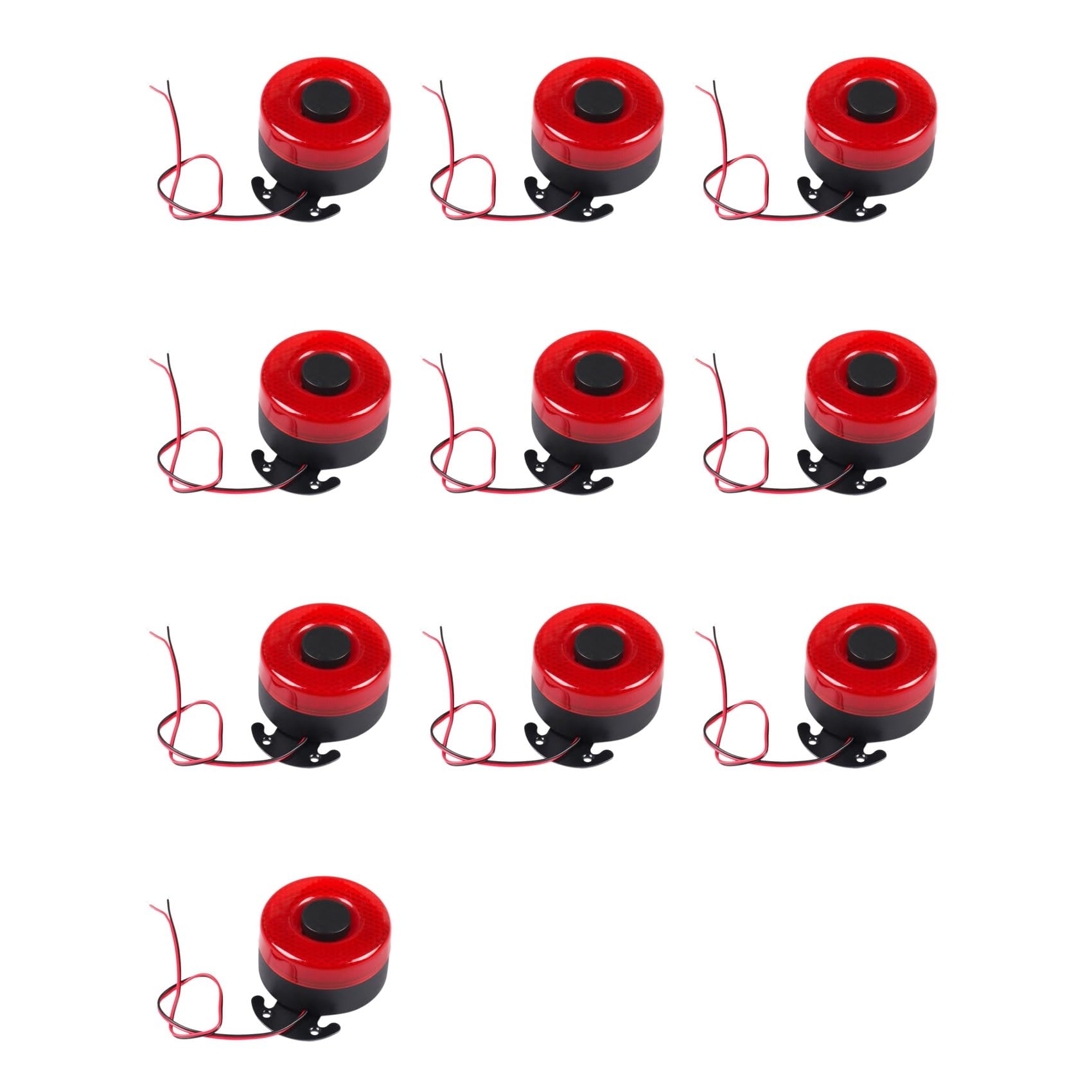 10X DC 12V-24V 105DB Sirena de Advertencia Automática Señal de Sonido Alarmas de Respaldo Bocinas con LED Pitido Bocina de Aire Inversa para el Automóvil