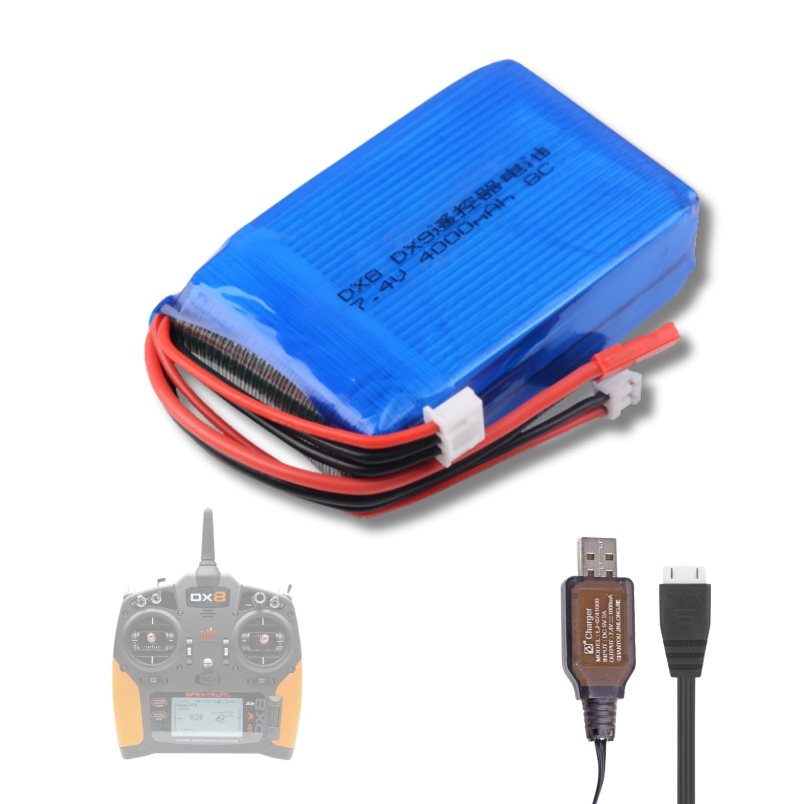 Amazon.com: 7.4V 4000mAh 8C Rechargable Battery Compitable with