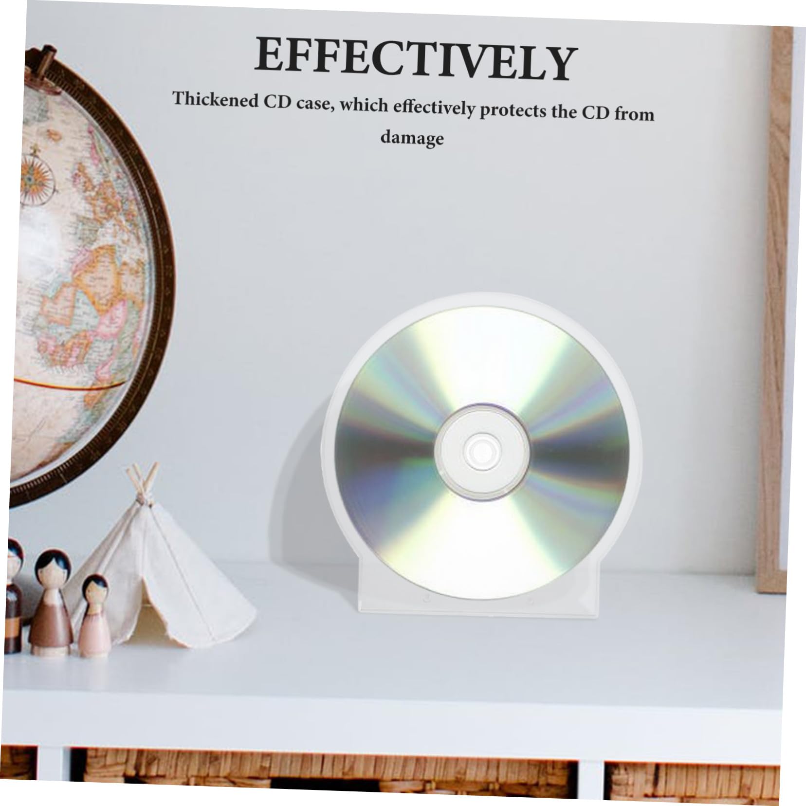 Custodia CD Trasparente Extra Spessa per 50 Dischi, Custodia Porta Dvd Rigida Design Sottile e Minimale per Casa e Auto