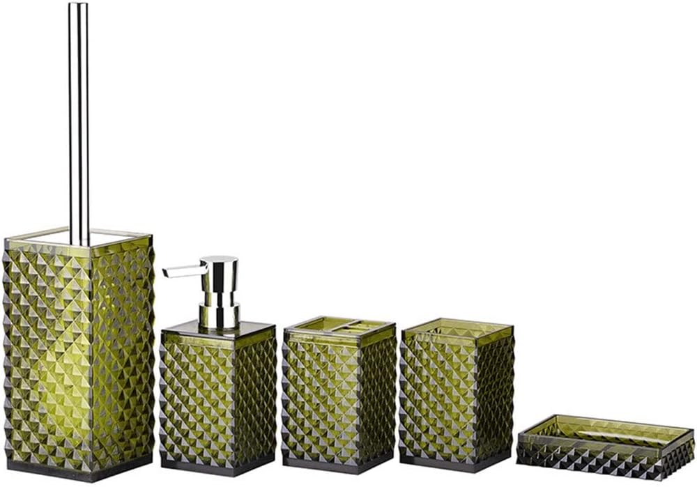 Bathroom Supplies Bathroom Set Acrylic Bathroom Accessories Cup Lotion Bottle Toothbrush Holder Toilet Brush Household(D)