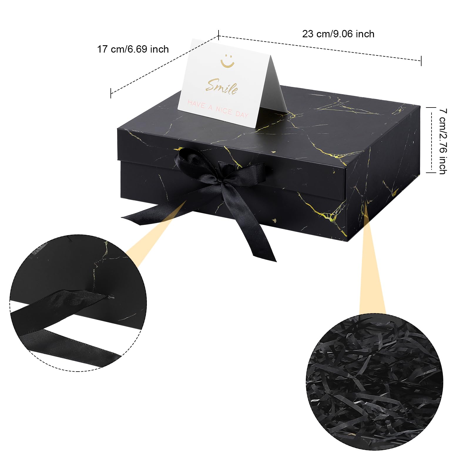 Amazon.com: Zonon Gift Box with Lid and Ribbon 9 x 7 x 3'' Luxury