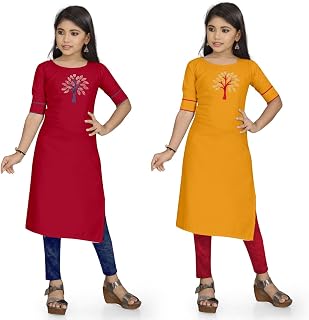 Glamup Baby Girl's Pure Cotton Hotfix Diamond Butta with Regular Sleeves Price In India