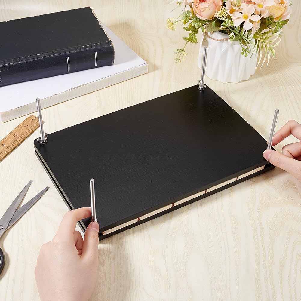 UNICRAFTALE - Prensa de papel de encuadernación para suministros de encuadernación portátil de bambú rectangular negro de la herramienta de encuadernación máquina de prensa de papel plano