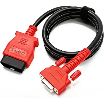 GVSS OBD2 Main Test Cable with 2 Row Plug Diagnostic Cable 16 Pin Compatible with Autel MK808S MK808Z MX808S DS708 MS906 Scanners for MaxiSys Scan Tools