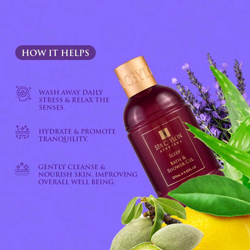 SPA CEYLON SLEEP Bath & Shower Gel | Mild Cleansing Formula | Calming & Relaxing | Nourishes Skin | 100% Vegetarian | Suitable for all skin types - Image 3
