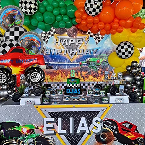 Monster Truck Balloons 1St Baby Shower Kids Monster Truck Themed Birthday Party Truck Balloons Decor Supplies 5 Pcs Kit #TOP2