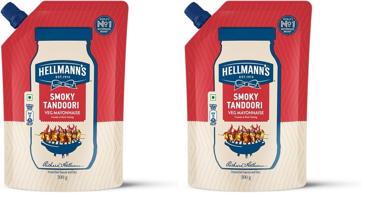 Hellmann's Smoky Tandoori Mayo, 300g, Creamy & Rich, with High Quality Ingredients, 100% Vegetarian, World's No.1 Mayonnaise Brand (Pack of 2)-picture-29