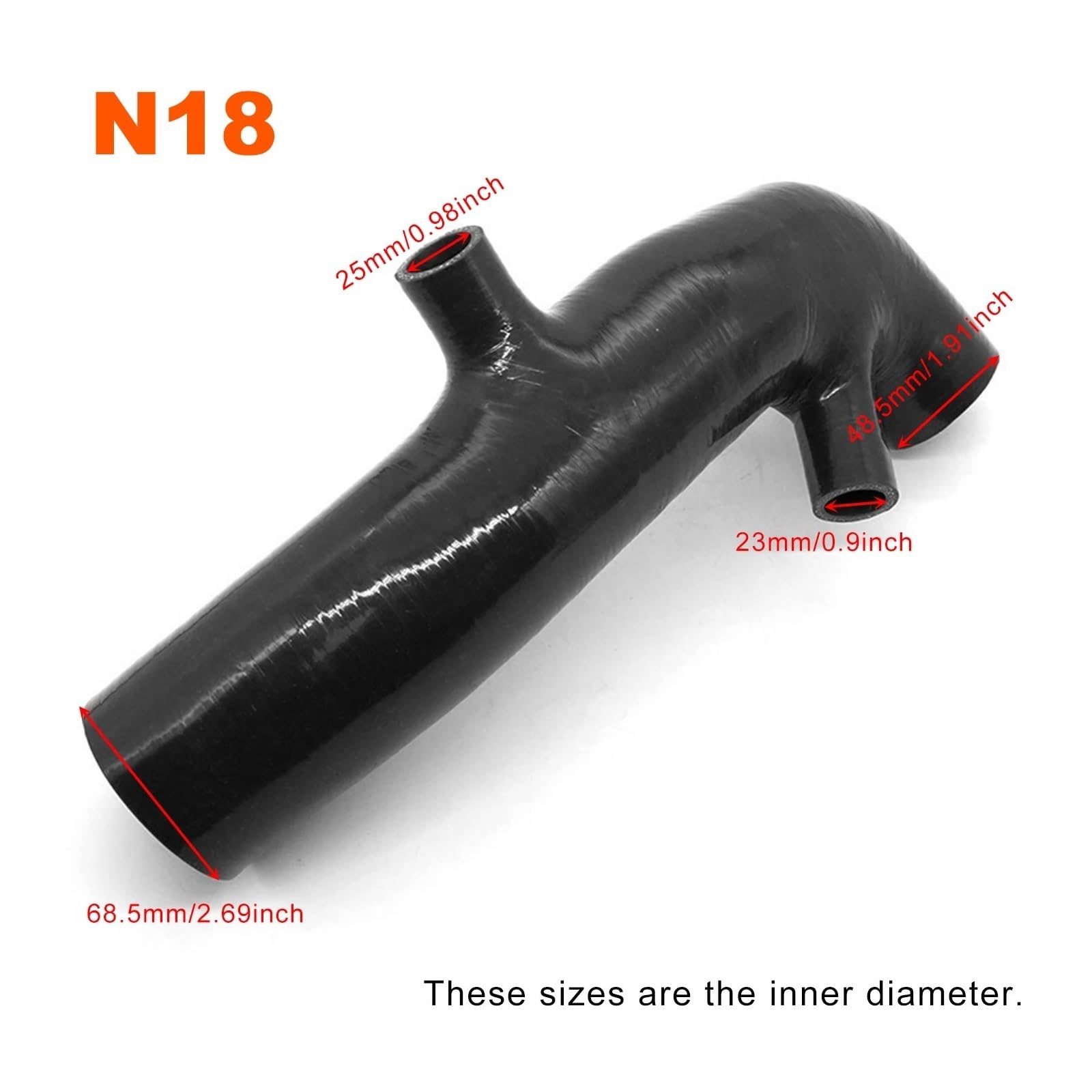 Tubo Flessibile Per Mini Per Cooper S Per Clubman 1.6T R55 R56 R57 R58 R59 R60 R61 N14 N18 Kit Tubo Aspirazione Turbo In Silicone Motore Tubo Aspirazione Aria Fredda(N18 Black)