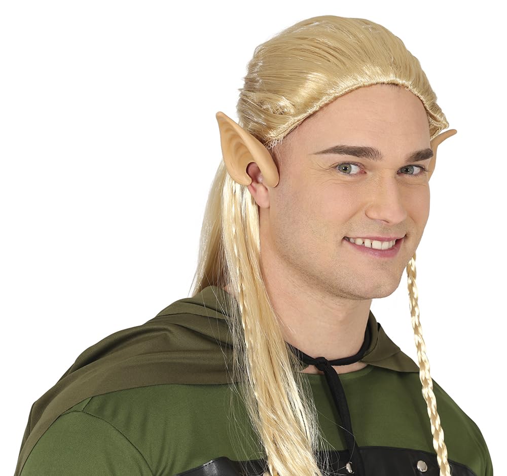 FIESTAS GUIRCA | Latex Elf Ears (One Size) - Prosthetics for Goblin and Elf Fancy Dress at Christmas and Fantasy Parties - Unisex Adult Accessory - Natural