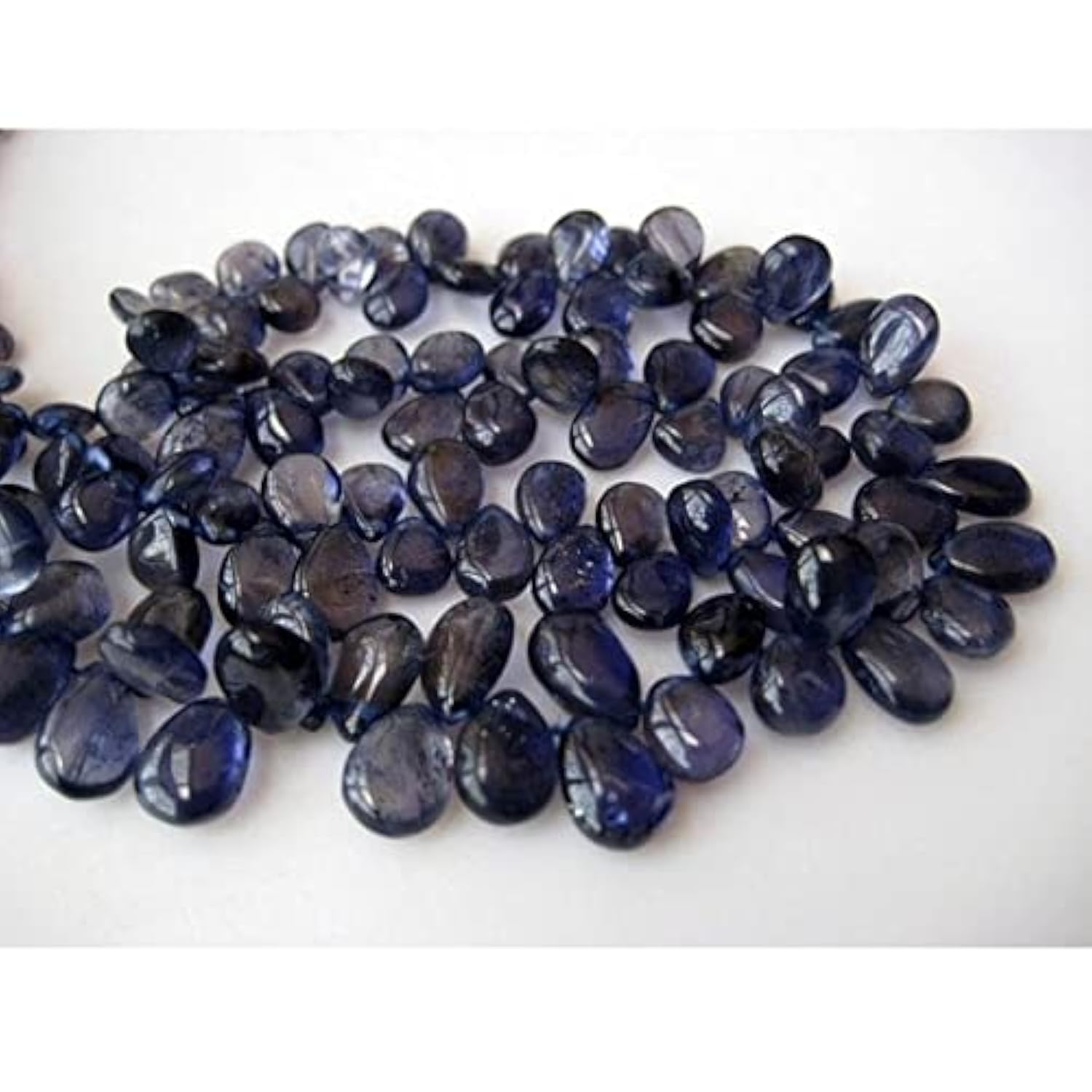 Iolite briolette perle en forme de poire en fil de 15 pouces pour bijoux raffinés