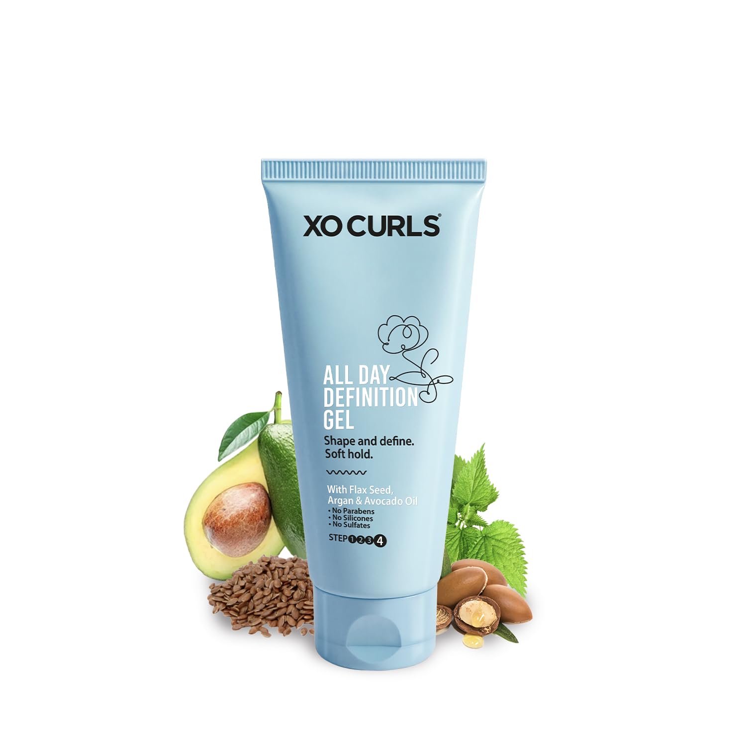 XO Curls All Day Definition Gel with Flax Seed & Argan Oil; A Curly Hair Therapy Range That Gives Women & Men frizz-Free, Soft Natural Curls - 50ml-image-22