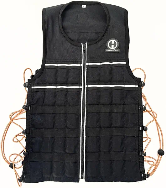 Hyperwear Hyper Vest ELITE Fully Adjustable Weight Vest - Stretch CORDURA® Fabric Zipper Thin Steel Weights - Weighted Vests for Running, Strength, Endurance, Walking - Sizes S, M, L, XL