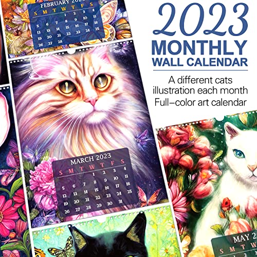 Fantastic Cats Wall Calendar 2023-11.8" X 15.7" Large Hanging Wall Calendar, 12 Months Colourful Cats, Hick & Sturdy Glossy Paper, Wall Hanging Decor Art Calendar For Home & Office #TOP1