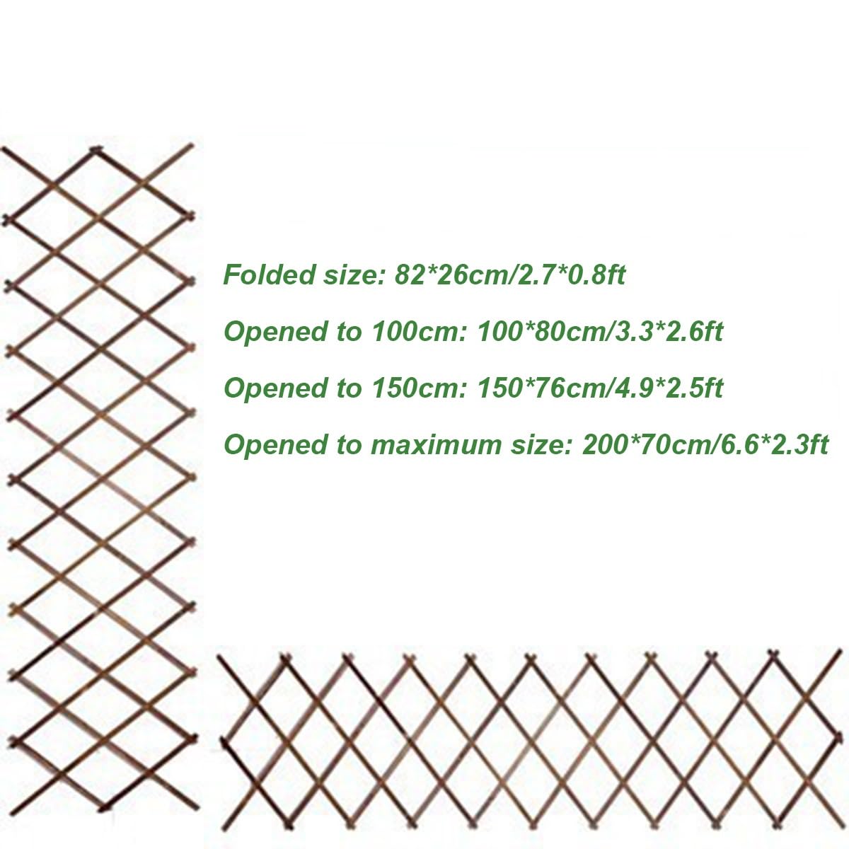 Enrejado De Jardín Expandible,Ayuda para Plantas Trepadoras Valla De Celosía De Madera, Paneles De Celosía para Exteriores para Vid Hiedra Pepinos Rosas(82 * 26cm)