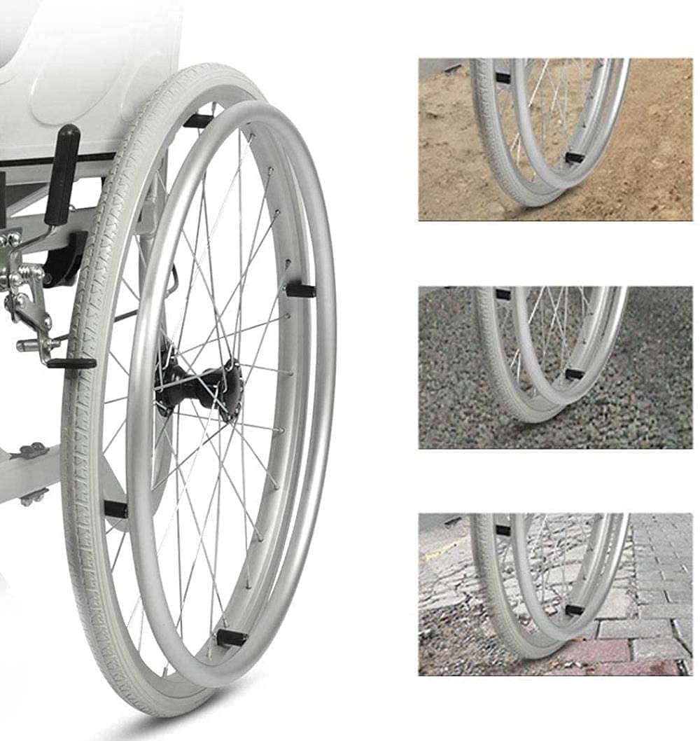 Silla de Ruedas Autopropulsada de Aluminio Plegable, Silla de Ruedas Manual Ligera para Personas Mayores con Discapacidad, Ruedas Traseras de 22 Pulgadas, Ancho del Asiento 45 cm
