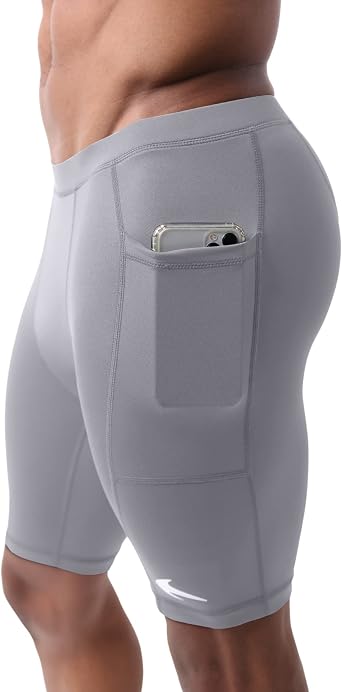 Mens Compression Shorts Workout & Training | Performance Spandex Baselayer Athletic Gym, Running, Rowing Underwear